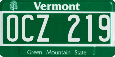 VT license plate OCZ219