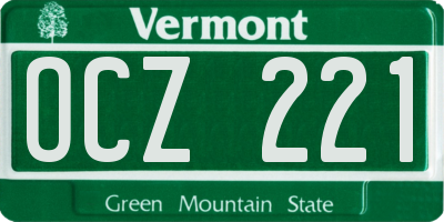 VT license plate OCZ221