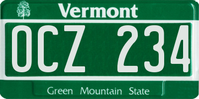 VT license plate OCZ234