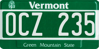 VT license plate OCZ235