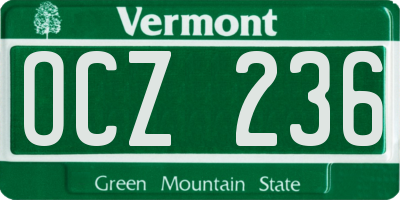 VT license plate OCZ236