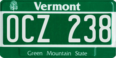 VT license plate OCZ238