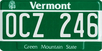 VT license plate OCZ246