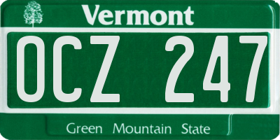 VT license plate OCZ247