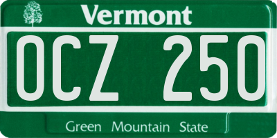 VT license plate OCZ250
