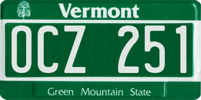 VT license plate OCZ251