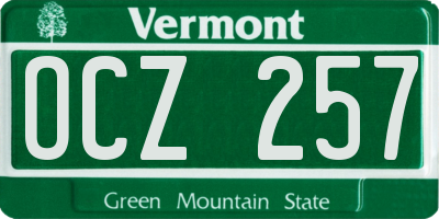 VT license plate OCZ257