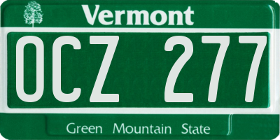 VT license plate OCZ277