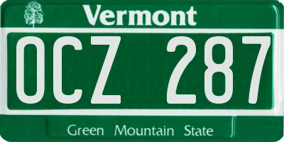 VT license plate OCZ287