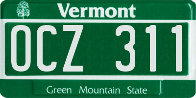 VT license plate OCZ311