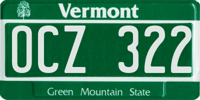 VT license plate OCZ322