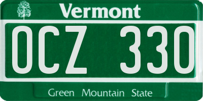 VT license plate OCZ330