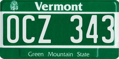 VT license plate OCZ343