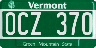 VT license plate OCZ370