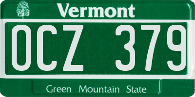 VT license plate OCZ379