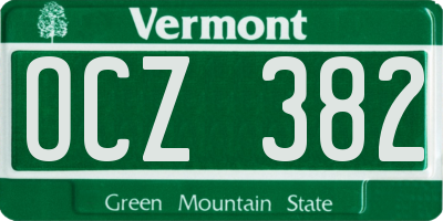 VT license plate OCZ382