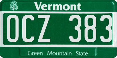VT license plate OCZ383