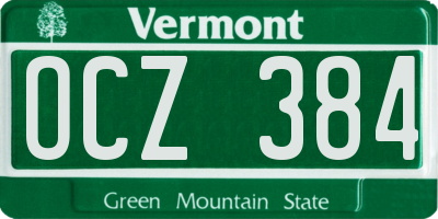 VT license plate OCZ384