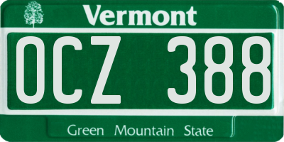 VT license plate OCZ388