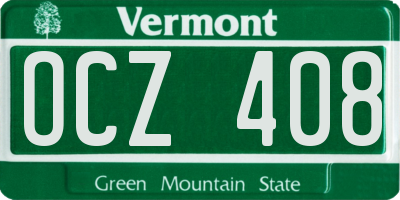 VT license plate OCZ408