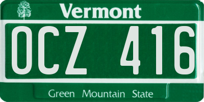 VT license plate OCZ416