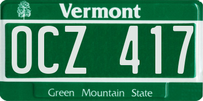 VT license plate OCZ417