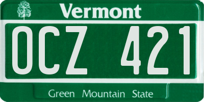 VT license plate OCZ421
