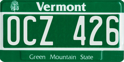 VT license plate OCZ426