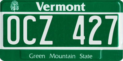 VT license plate OCZ427