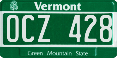 VT license plate OCZ428