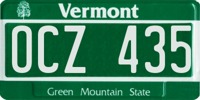 VT license plate OCZ435