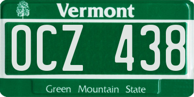 VT license plate OCZ438