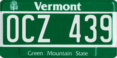VT license plate OCZ439