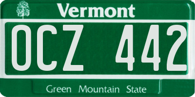 VT license plate OCZ442