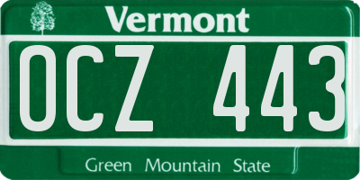 VT license plate OCZ443