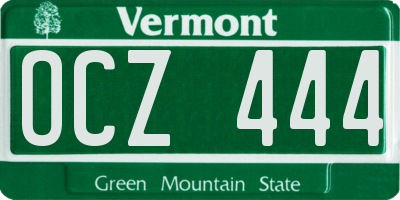 VT license plate OCZ444