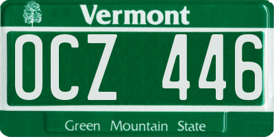 VT license plate OCZ446