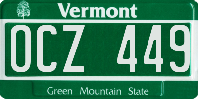 VT license plate OCZ449