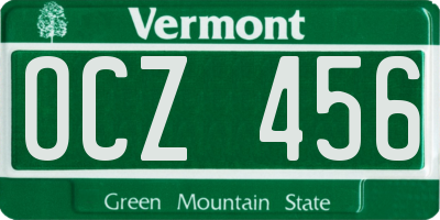 VT license plate OCZ456