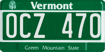VT license plate OCZ470