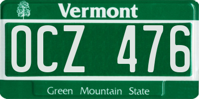 VT license plate OCZ476