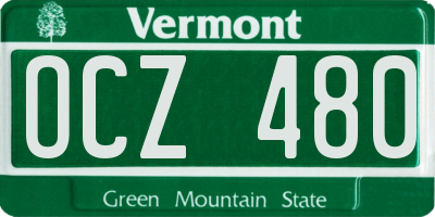VT license plate OCZ480