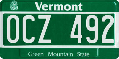VT license plate OCZ492
