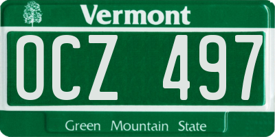 VT license plate OCZ497