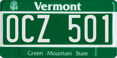 VT license plate OCZ501