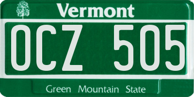 VT license plate OCZ505
