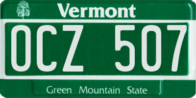 VT license plate OCZ507