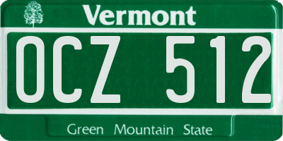 VT license plate OCZ512
