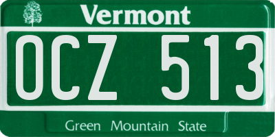 VT license plate OCZ513