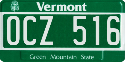 VT license plate OCZ516